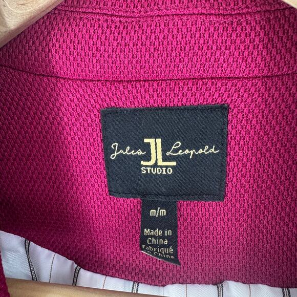Jules & Leopold Studio Magenta Double Breasted Blazer Size M Structured Jacket - Picture 3 of 8